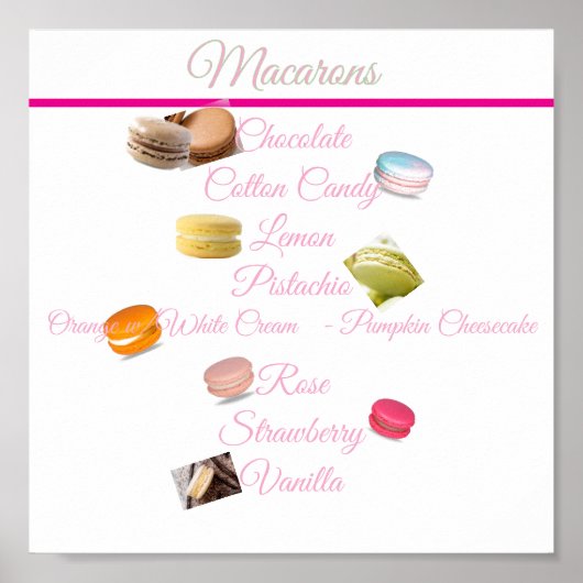 Macaron List Dessert Table ポスター (正面)