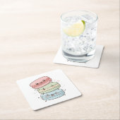 Macaron Sweets Kawaii Coasters スクエアペーパーコースター (インサイチュ)