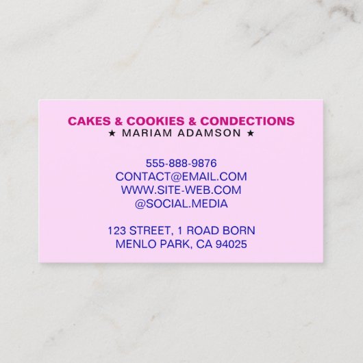 Macarons Pastry Chef | Macaroons Bakery Logo  名刺 (裏面)