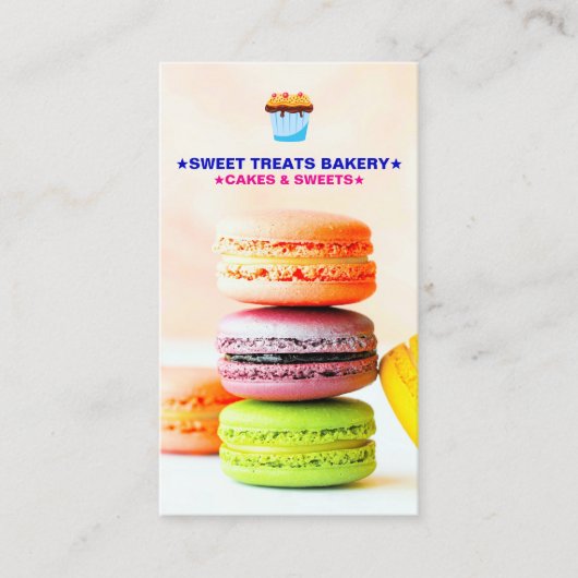 Macarons Pastry Chef | Macaroons Bakery Logo  名刺 (正面)