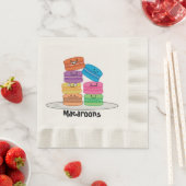 MacaroonのMacaroonsのクッキーのフランスので甘いデザート 縁ありランチョンナプキン (インサイチュ)