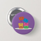 MacaroonのMacaroonsのクッキーのフランスので甘いデザート 缶バッジ (正面&裏面)