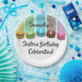 MacaroonsのパーティーのSweet sixteenの誕生日の虹 ペーパープレート (パーティー)