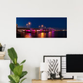 MacArthur Causeway at night – ポスター (ホームオフィス)