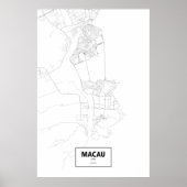 Macau, China (black on white) ポスター (正面)