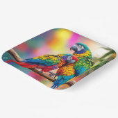 Macawカラフル Parrots On A Branch-45739 ペーパープレート (傾斜あり)
