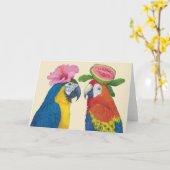 Macawグリーティングカード カード (黄色い花)