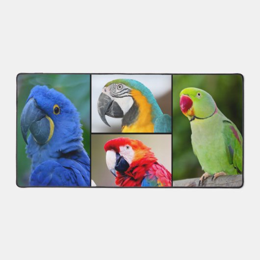 Macaw 4フォトコラージュカスタムモノグラム デスクマット (正面)