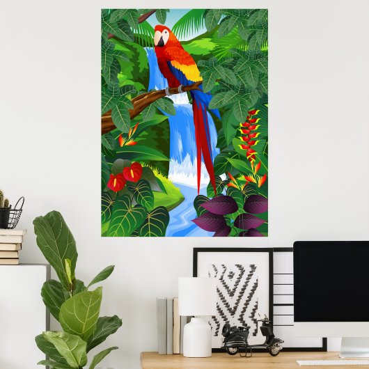 Macaw bird illustration ポスター (ホームオフィス)