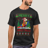 Macaw Bird Xmas Tree Lights Ugly Santa Macaw Chr Tシャツ (正面)