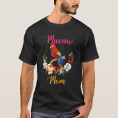 Macaw Mom Floral Macaw Bow Tie Lover Mother's Day Tシャツ (正面)