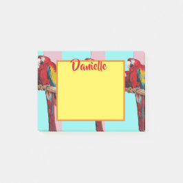 Macaw Parrot Art女性名Post It Notes ポストイット