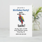 Macaw Parrot Don't Make Me Talk Funny Birthday  招待状 (スタンド正面)