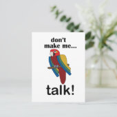 Macaw Parrot Don't Make Me Talk Funny Quote ポストカード (スタンド正面)