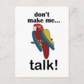 Macaw Parrot Don't Make Me Talk Funny Quote ポストカード (正面)