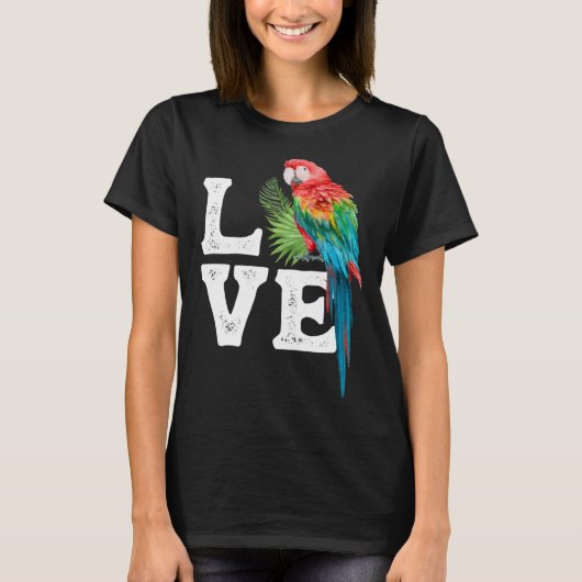 Macaw   Parrot Owner Tee Parrot Artwork Tシャツ (正面)