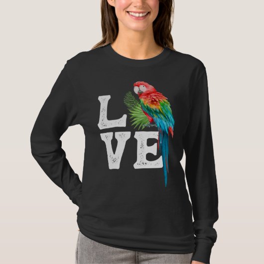 Macaw   Parrot Owner Tee Parrot Artwork Tシャツ (正面)
