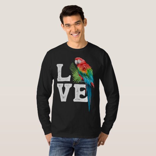 Macaw   Parrot Owner Tee Parrot Artwork Tシャツ (正面フル)