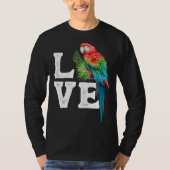 Macaw   Parrot Owner Tee Parrot Artwork Tシャツ (正面)