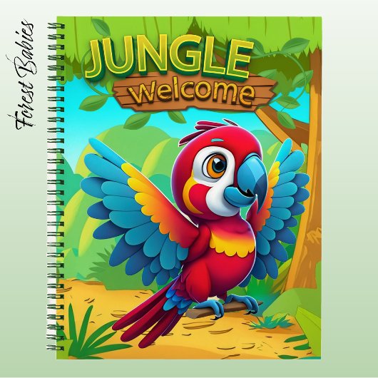 Macaw Parrot Tropical Bird Cartoon Character 🐦 ノートブック