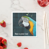 Macaw Parrot With Water Bubbles スタンダードカクテルナプキン (インサイチュ)