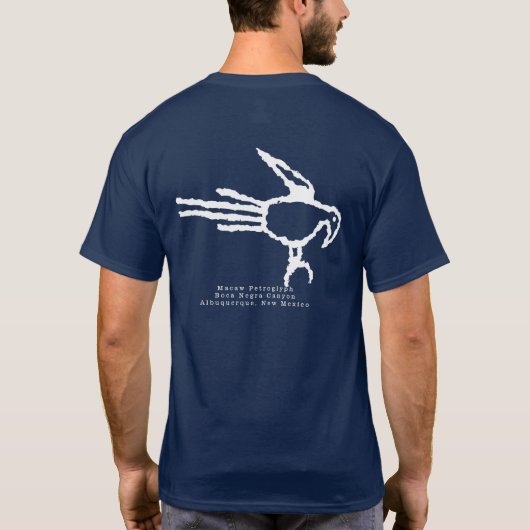 Macaw Petroglyph, Boca Negra Canyon, New Mexico T- Tシャツ (裏面)