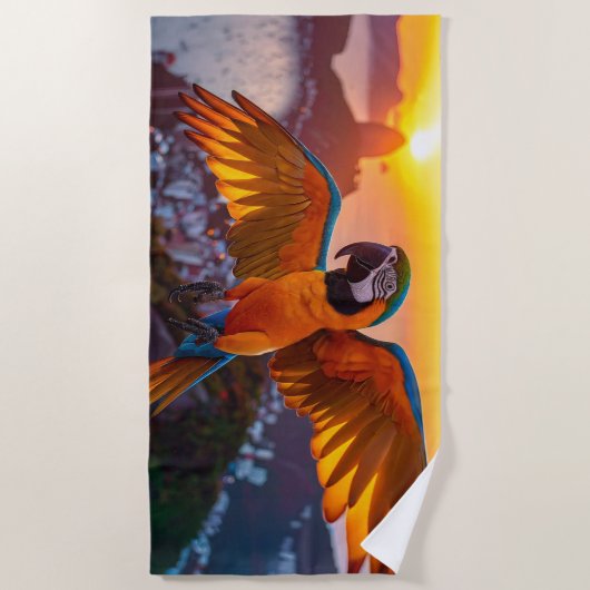 Macaw Rio De Janeiro ビーチタオル (正面)