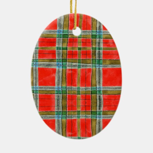 MACBAINタータンチェックセラミックオーバルオーナメント セラミックオーナメント (裏面)