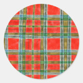 MACBAINタータンチェックラージラウンドスティッカー ラウンドシール (正面)
