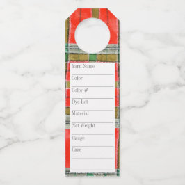 MACBAINタータンチェック2.25x7インチ長糸ラベル ボトルネックタグ