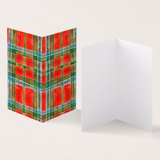 MACBAINタータンチェック3.5x2折り畳みカード (内部&外部)