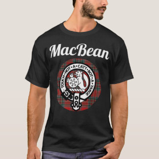 MacBeanクランスコットランドネームコートオブアームズタータンチェック Tシャツ