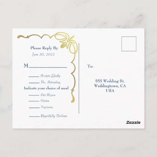 MacBethタータンチェック結婚ポストカードの応答 ポストカード (裏面)