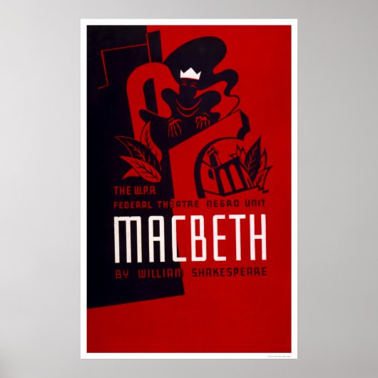 Macbeth Negro Theater 1937 WPA ポスター (正面)