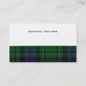 MacCallumのハンサムな格子縞のカスタムな名刺 名刺 (裏面)
