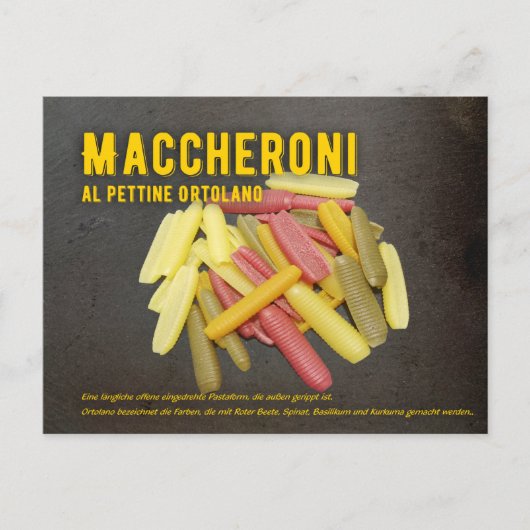 Maccheroni al pettine Italienisches Rezept  ポストカード (正面)