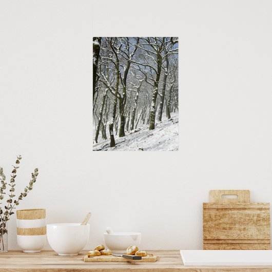 Macclesfield Forest Winter Card Canvas Print ポスター (キッチン)