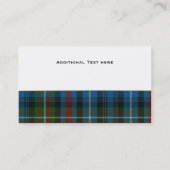 MacDonaldのタータンチェック格子縞のカスタムな名刺 名刺 (裏面)