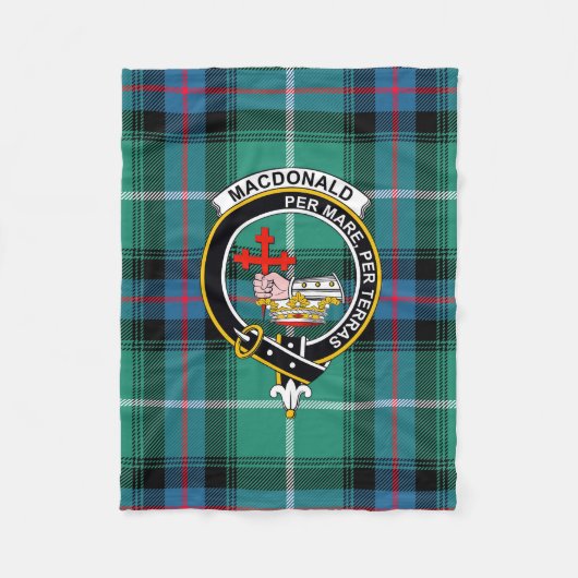 MacDonald Tartan, Badge & Crest Blanket フリースブランケット (正面)