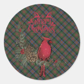 MacDuff Hunting Scottish Tartan Christmas ラウンドシール (正面)
