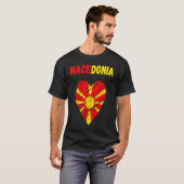 Macedonia Flag Holiday Macedonia Heart Macedonian  Tシャツ (正面フル)