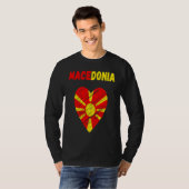 Macedonia Flag Holiday Macedonia Heart Macedonian  Tシャツ (正面フル)