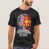 Macedonian American We know Places where Macedonia Tシャツ (正面)