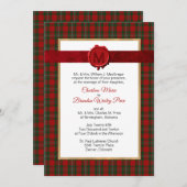 MacFarland タルタン・プレイド・モノグラムのウェディング 招待状 (正面/裏面)