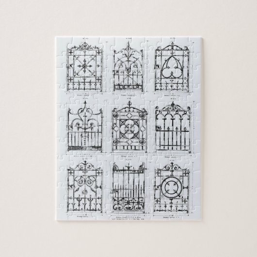 「Macfarlaneからの鋳鉄の柵のためのデザイン、 ジグソーパズル (縦)