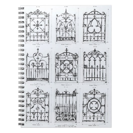 「Macfarlaneからの鋳鉄の柵のためのデザイン、 ノートブック (正面)