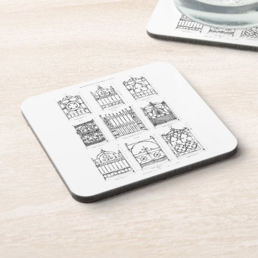 「Macfarlaneのカリフォルニアからの鋳鉄のゲートのためのデザイン、 コースター (左側)