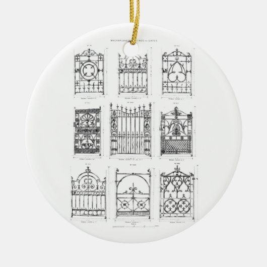 「Macfarlaneのカリフォルニアからの鋳鉄のゲートのためのデザイン、 セラミックオーナメント (正面)