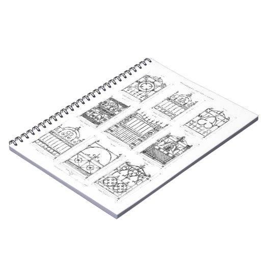 「Macfarlaneのカリフォルニアからの鋳鉄のゲートのためのデザイン、 ノートブック (左側)
