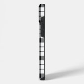 MacFarlane タータン 黒 白 チェック iPhoneケース (左側面)